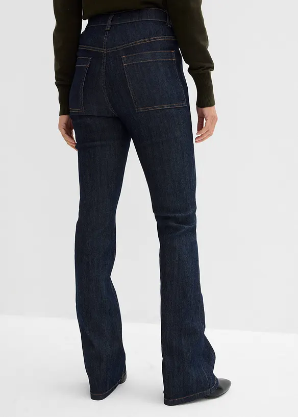 Bootcut Jeans High Waist, med bekv&auml;m midja, bonprix