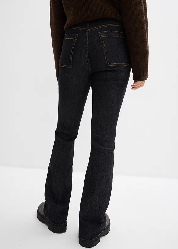 Bootcut Jeans High Waist, med bekv&auml;m midja, bonprix