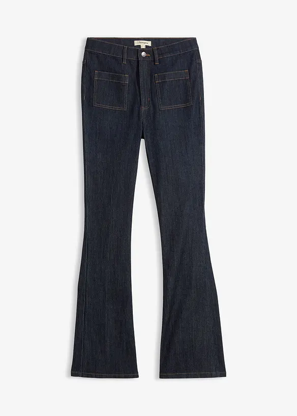 Bootcut Jeans High Waist, med bekv&auml;m midja, bonprix