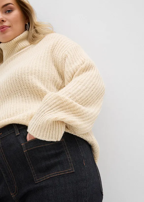 Bootcut Jeans High Waist, med bekv&auml;m midja, bonprix