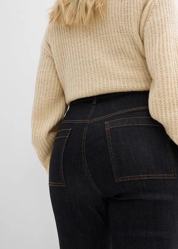 Bootcut Jeans High Waist, med bekv&auml;m midja, bonprix