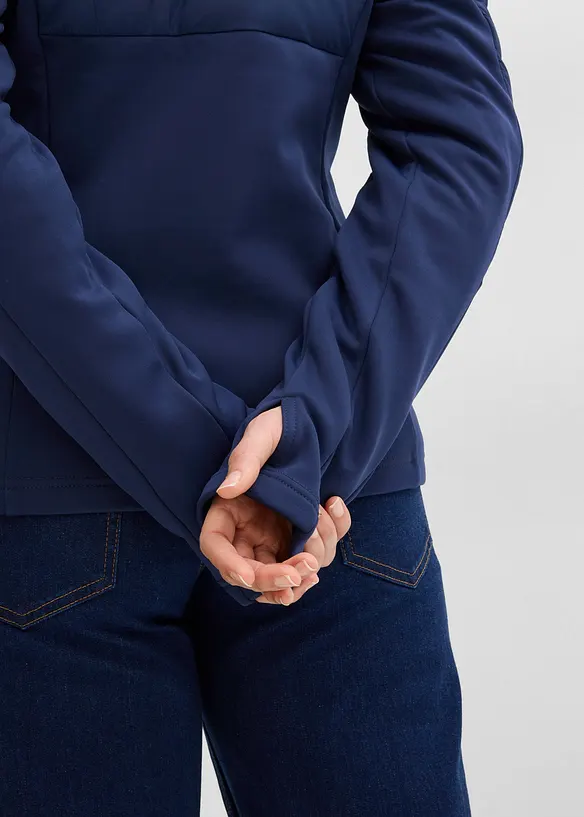 Vattenavvisande softshelljacka med kviltade inf&auml;llningar, bonprix