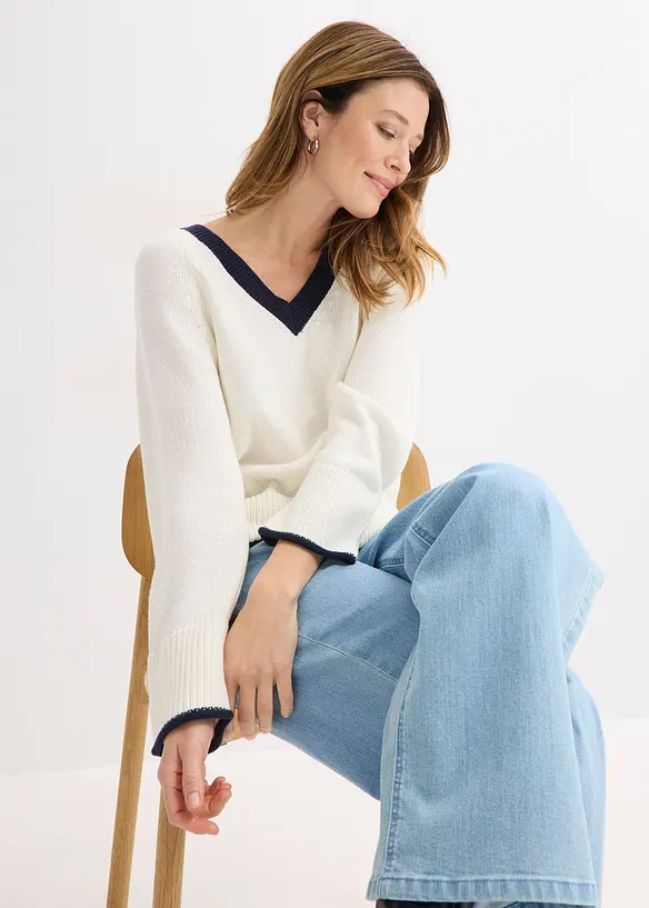 Tr&ouml;ja med kontrasterande r&auml;nder, bonprix