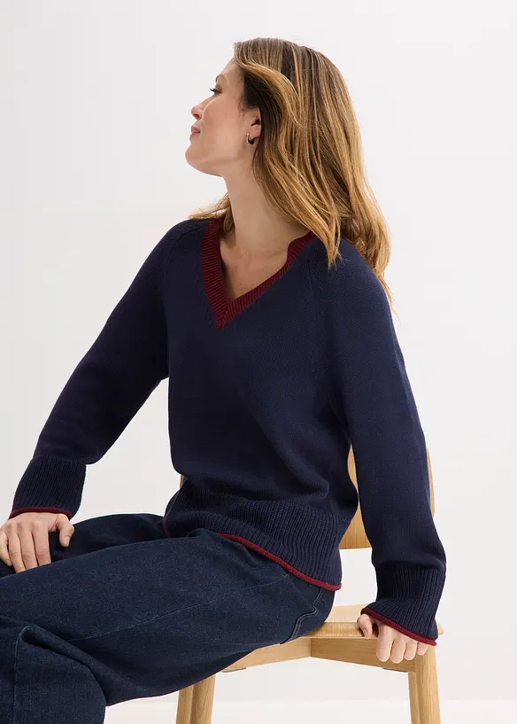 Tr&ouml;ja med kontrasterande r&auml;nder, bonprix