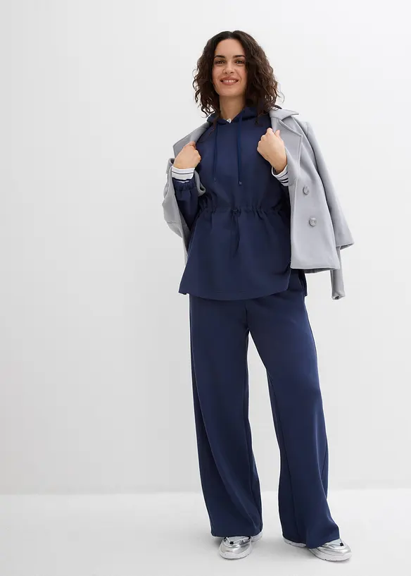 Palazzobyxa av mjuk, kraftig trik&aring;, bonprix