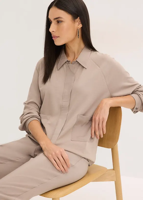 Punto di Roma-jacka med satinbes&auml;ttning, bonprix