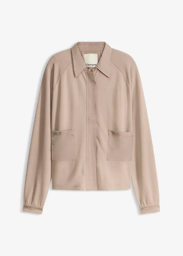 Punto di Roma-jacka med satinbes&auml;ttning, bonprix