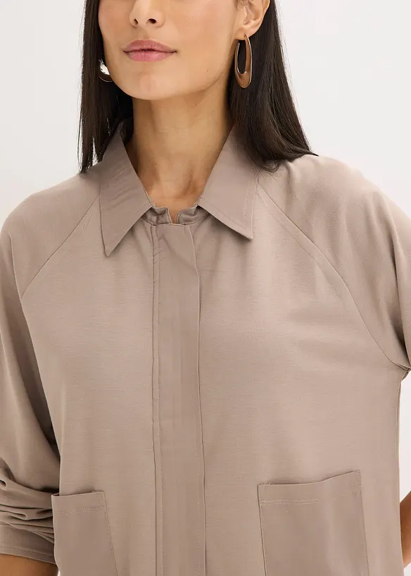 Punto di Roma-jacka med satinbes&auml;ttning, bonprix