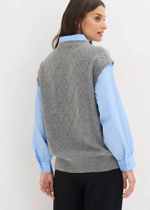 Tr&ouml;ja med blusinf&auml;llning, bonprix