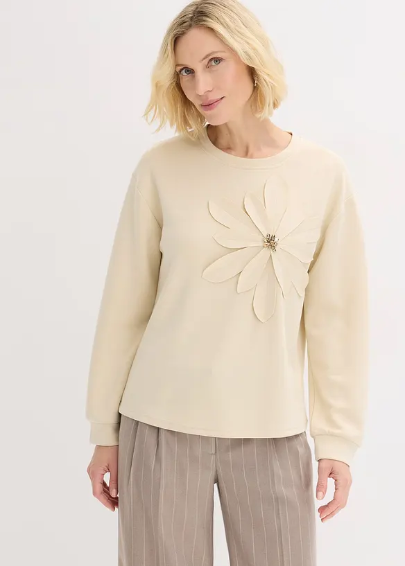 Sweatshirt med applikation, bonprix