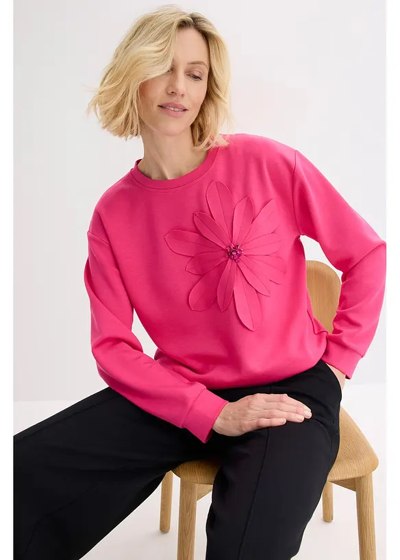 Sweatshirt med applikation, bonprix