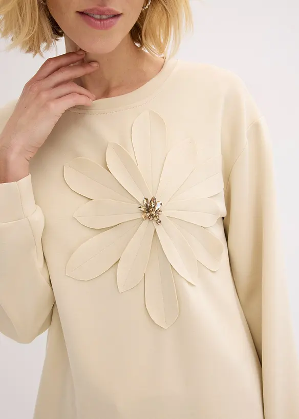 Sweatshirt med applikation, bonprix