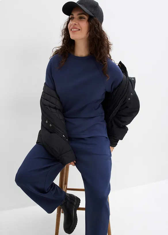 Byxa av stabil jersey i barrelmodell, bonprix