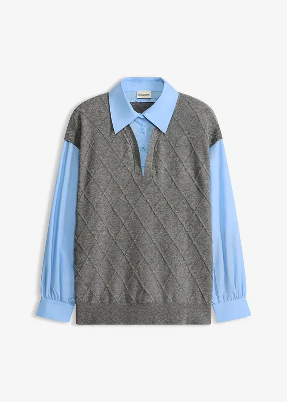 Tr&ouml;ja med blusinf&auml;llning, bonprix