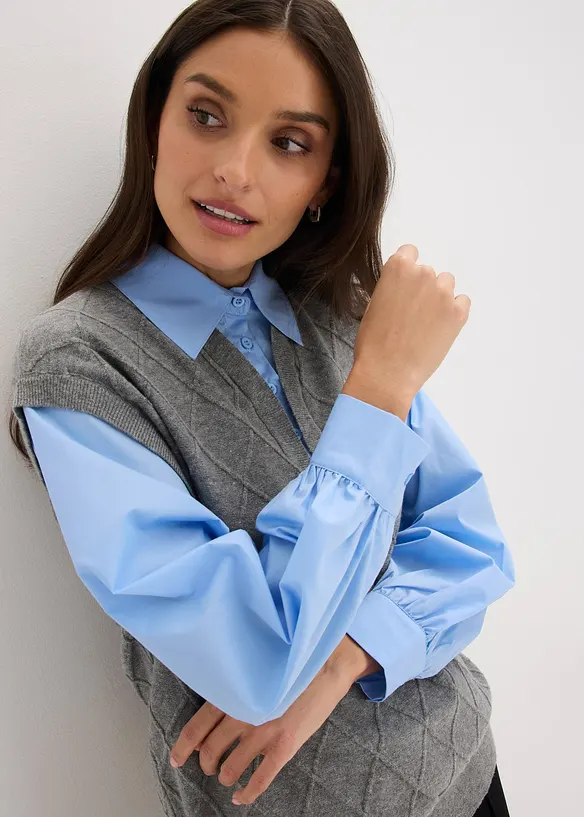 Tr&ouml;ja med blusinf&auml;llning, bonprix