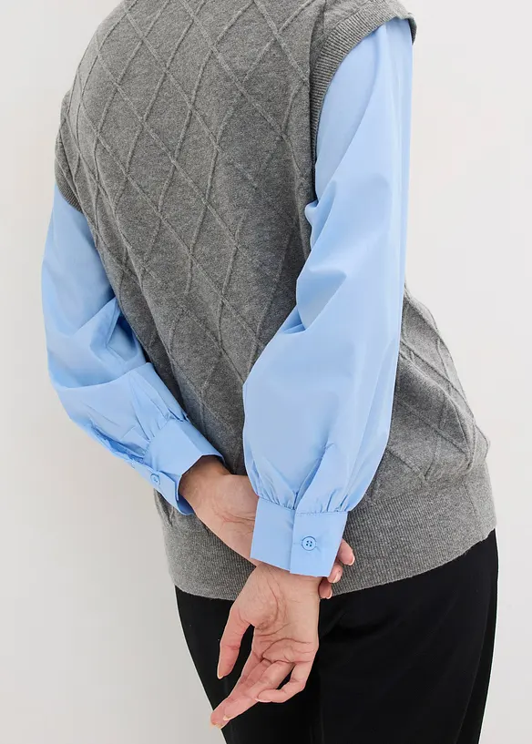 Tr&ouml;ja med blusinf&auml;llning, bonprix