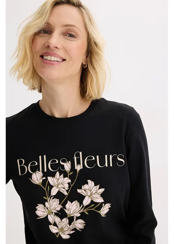 L&aring;ng&auml;rmad topp med ekologisk bomull, bonprix