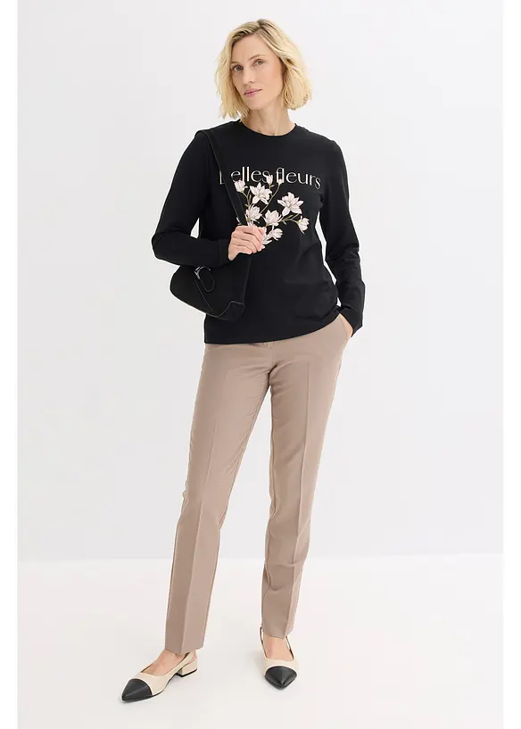 L&aring;ng&auml;rmad topp med ekologisk bomull, bonprix