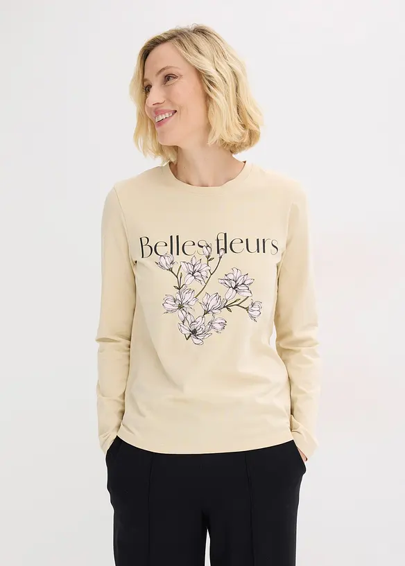 L&aring;ng&auml;rmad topp med ekologisk bomull, bonprix