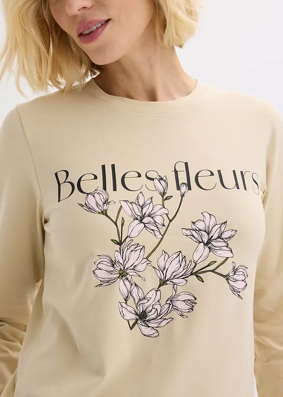 L&aring;ng&auml;rmad topp med ekologisk bomull, bonprix