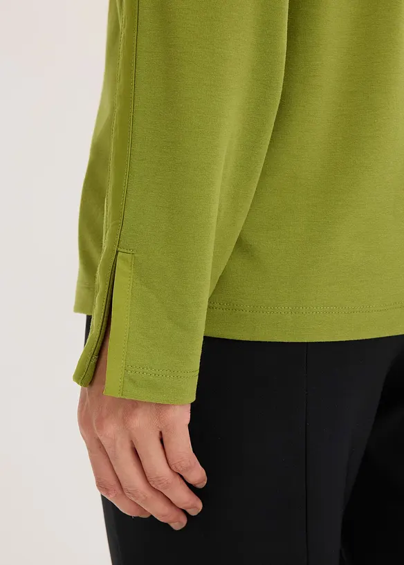 L&aring;ng&auml;rmad topp med slits, bonprix