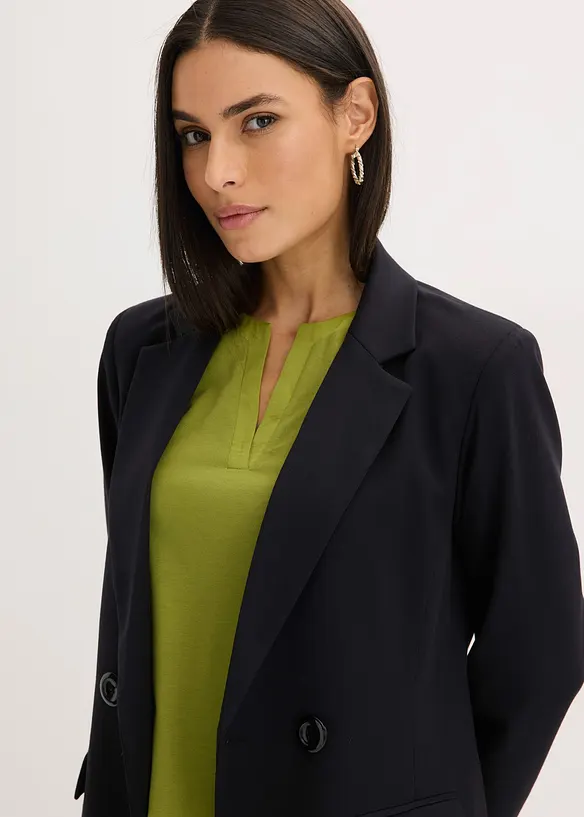 L&aring;ng&auml;rmad topp med slits, bonprix