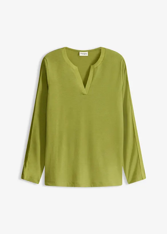 L&aring;ng&auml;rmad topp med slits, bonprix