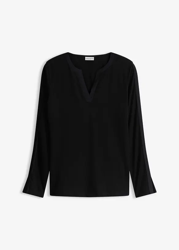 L&aring;ng&auml;rmad topp med slits, bonprix