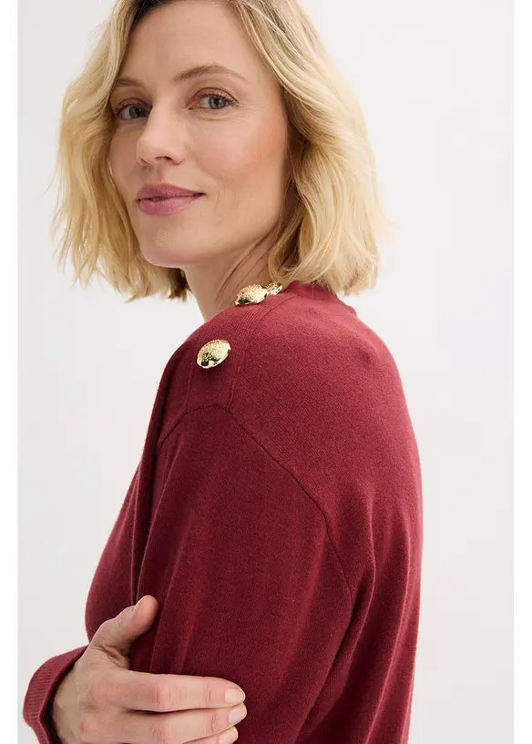 Stickad tr&ouml;ja med dekorativa knappar, bonprix