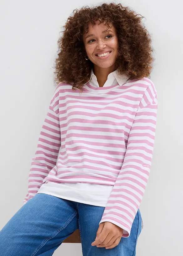 Sweatshirt i 2 i 1-stil, bonprix