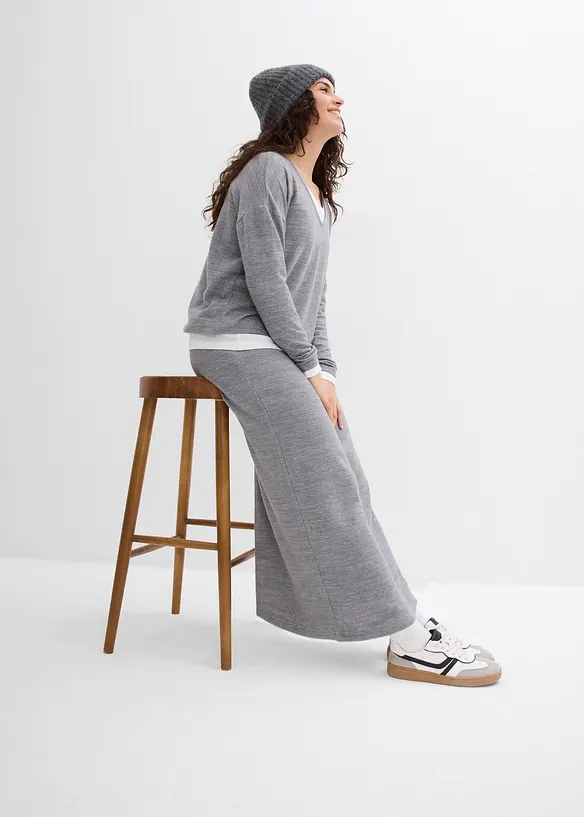 Trik&aring;kjol med stickad look, bonprix