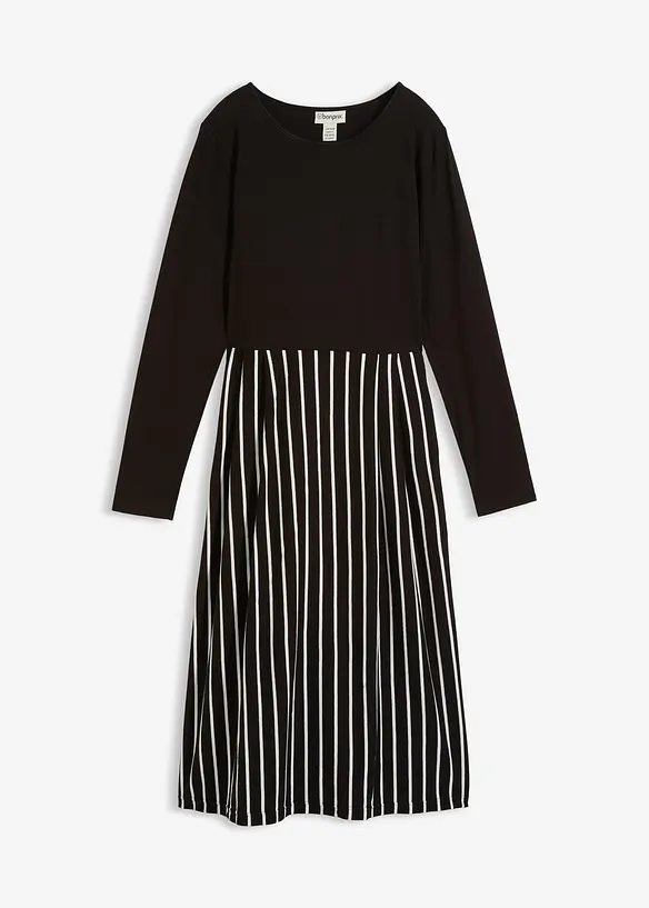 Mellanl&aring;ng jerseykl&auml;nning i bomull, bonprix