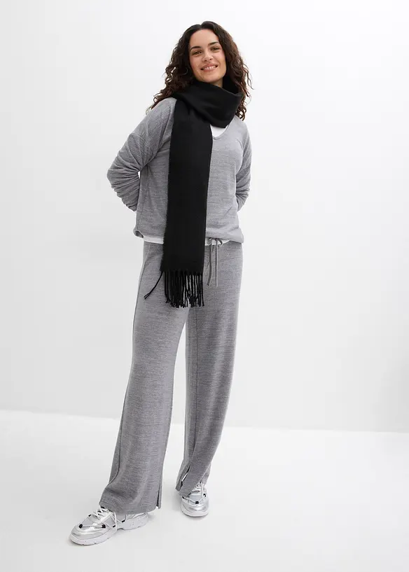 Jerseybyxa med stickad look, bonprix