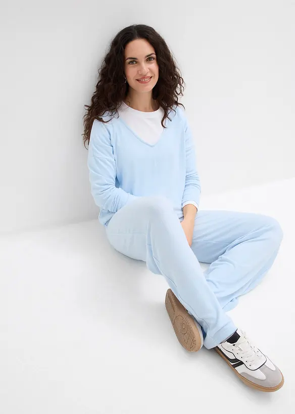 Jerseybyxa med stickad look, bonprix