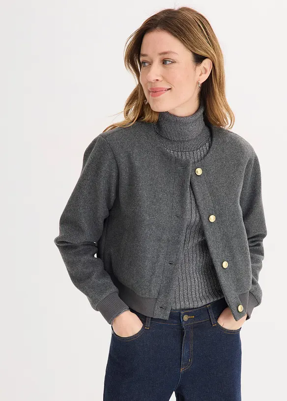 Blusjacka i mysig boucl&eacute;, bonprix