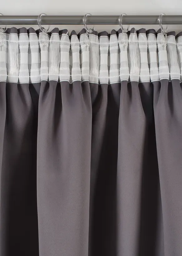 M&ouml;rkl&auml;ggande gardinl&auml;ngd med glansig yta, &auml;ven extral&aring;ng (1-pack), bonprix