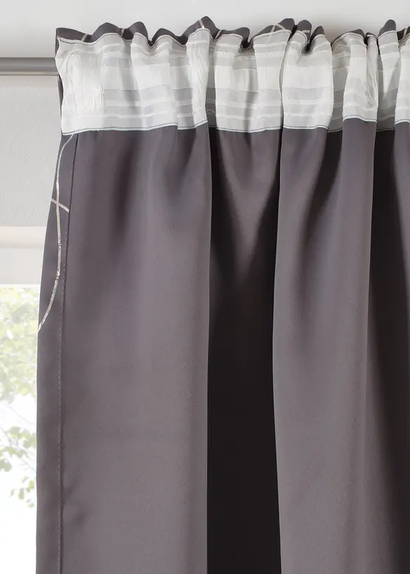 M&ouml;rkl&auml;ggande gardinl&auml;ngd med glansig yta, &auml;ven extral&aring;ng (1-pack), bonprix