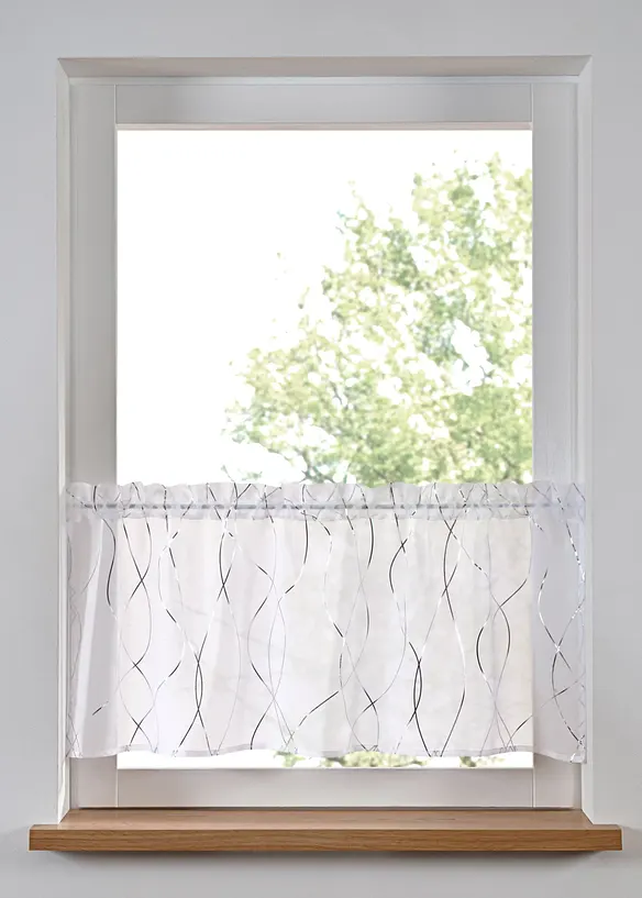 Caf&eacute;gardin med glansigt m&ouml;nster, bonprix