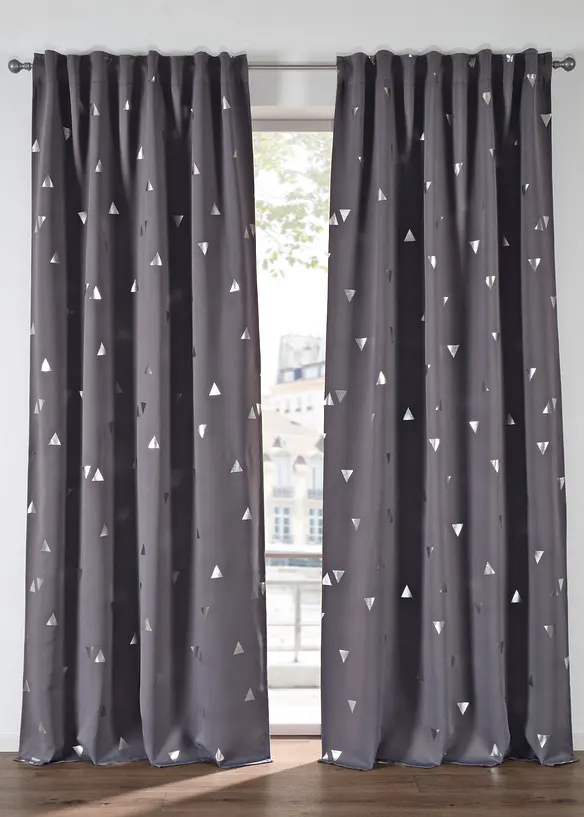 M&ouml;rkl&auml;ggande gardinl&auml;ngd med glansig yta, &auml;ven extral&aring;ng (1-pack), bonprix