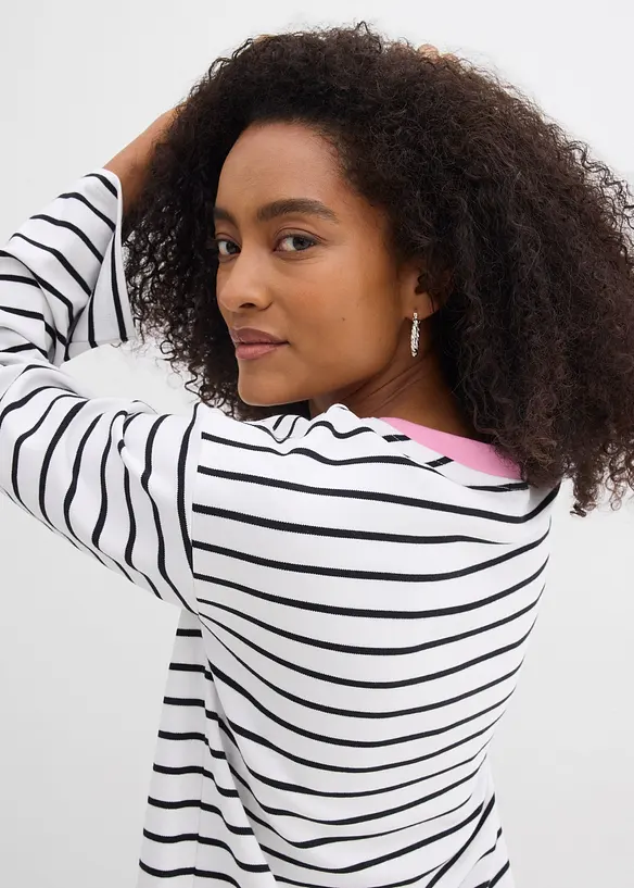 L&aring;ng&auml;rmad topp i ekologisk bomull, bonprix