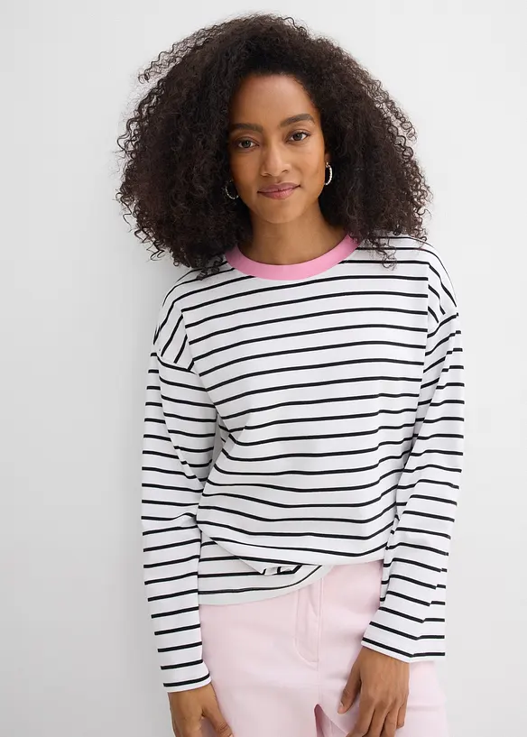 L&aring;ng&auml;rmad topp i ekologisk bomull, bonprix