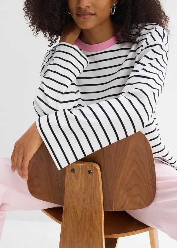 L&aring;ng&auml;rmad topp i ekologisk bomull, bonprix