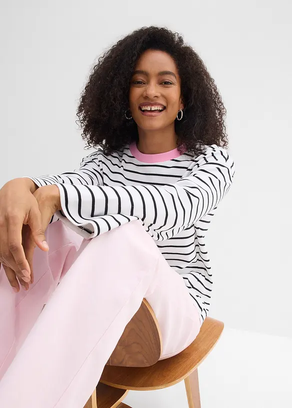 L&aring;ng&auml;rmad topp i ekologisk bomull, bonprix