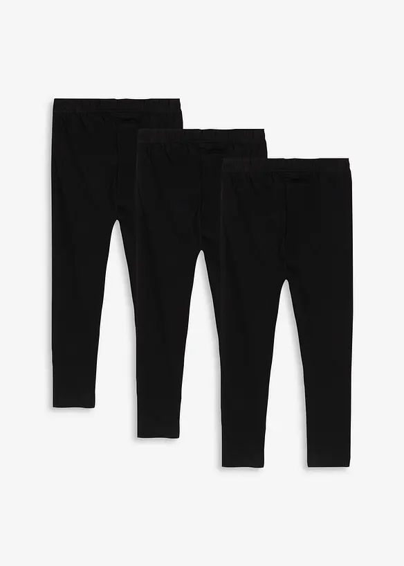 Leggings med ekologisk bomull och stretch (3-pack), bonprix
