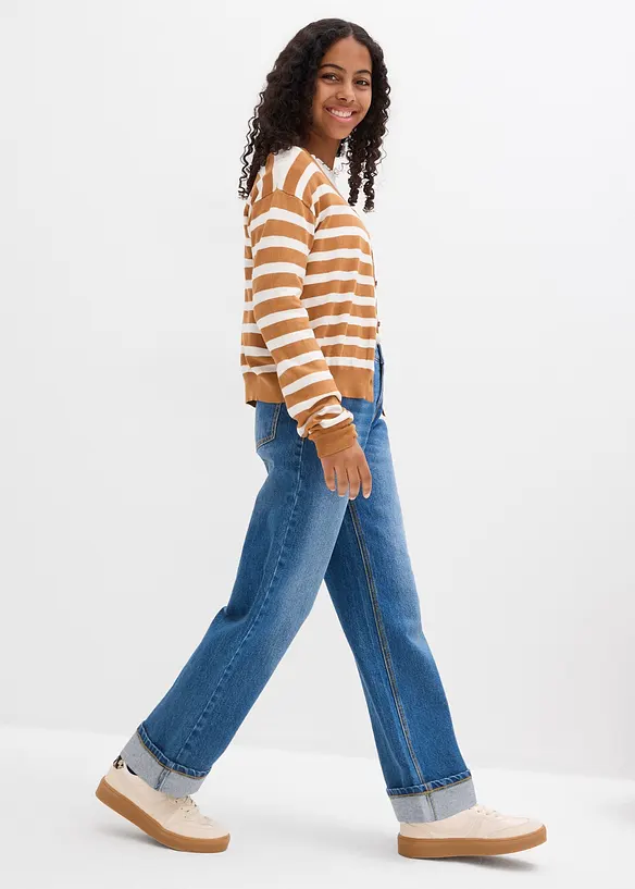 Wide Leg Jeans Low Waist f&ouml;r barn, bonprix