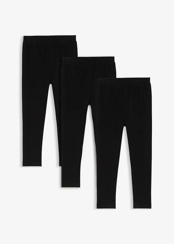 Leggings med ekologisk bomull och stretch (3-pack), bonprix