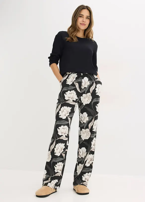 Pyjamas med viskos och vida ben, bonprix