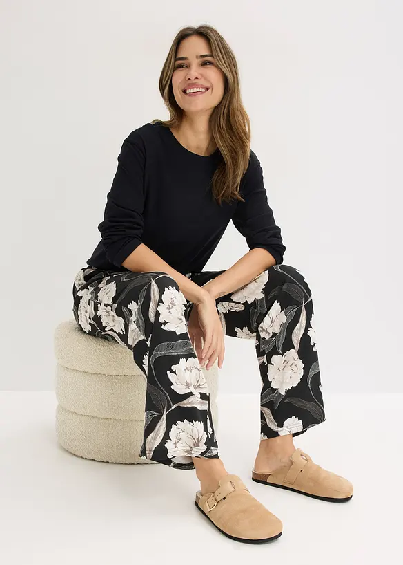 Pyjamas med viskos och vida ben, bonprix