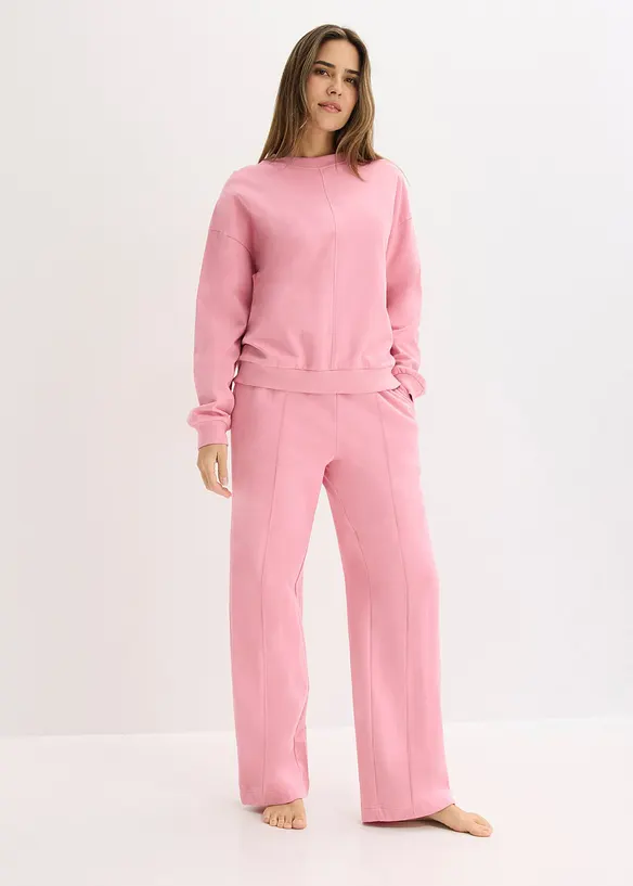 Sweatshirt och trik&aring;byxa med str&aring;veck, bonprix