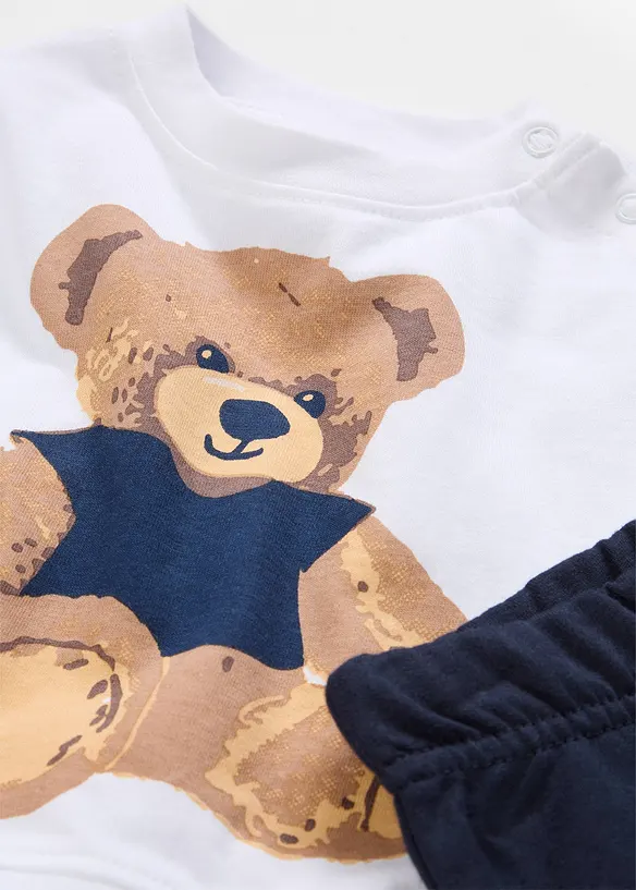 T-shirt med teddymotiv och byxa (2 delar), bonprix